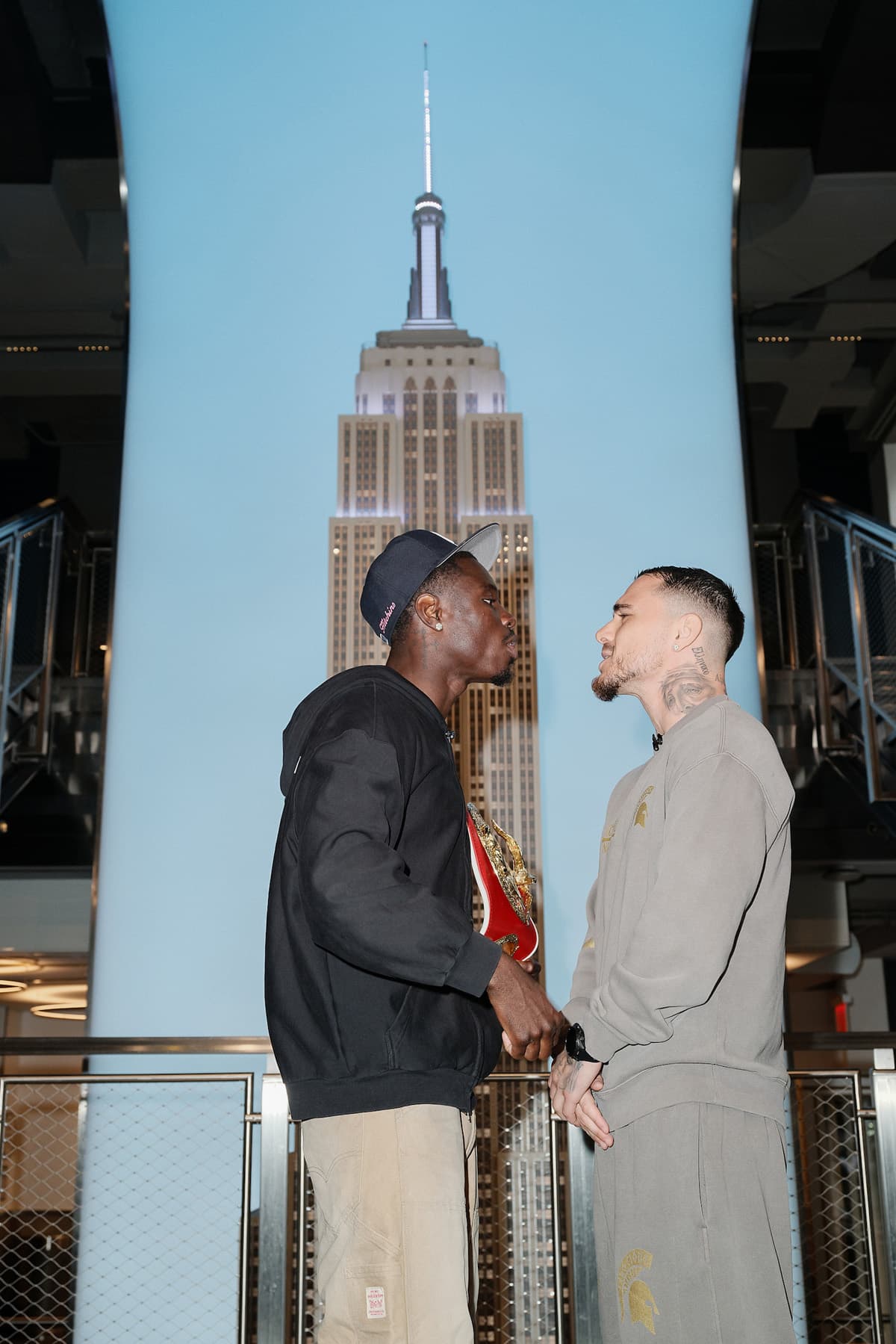 Richardson Hitchins and George Kambosos Jr at the Empire State Building in New York