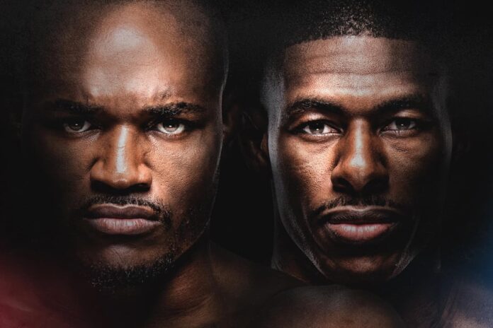 Image featuring the faces of Kamaru Usman and Joaquin Buckley, promoting their MMA bout at UFC Atlanta