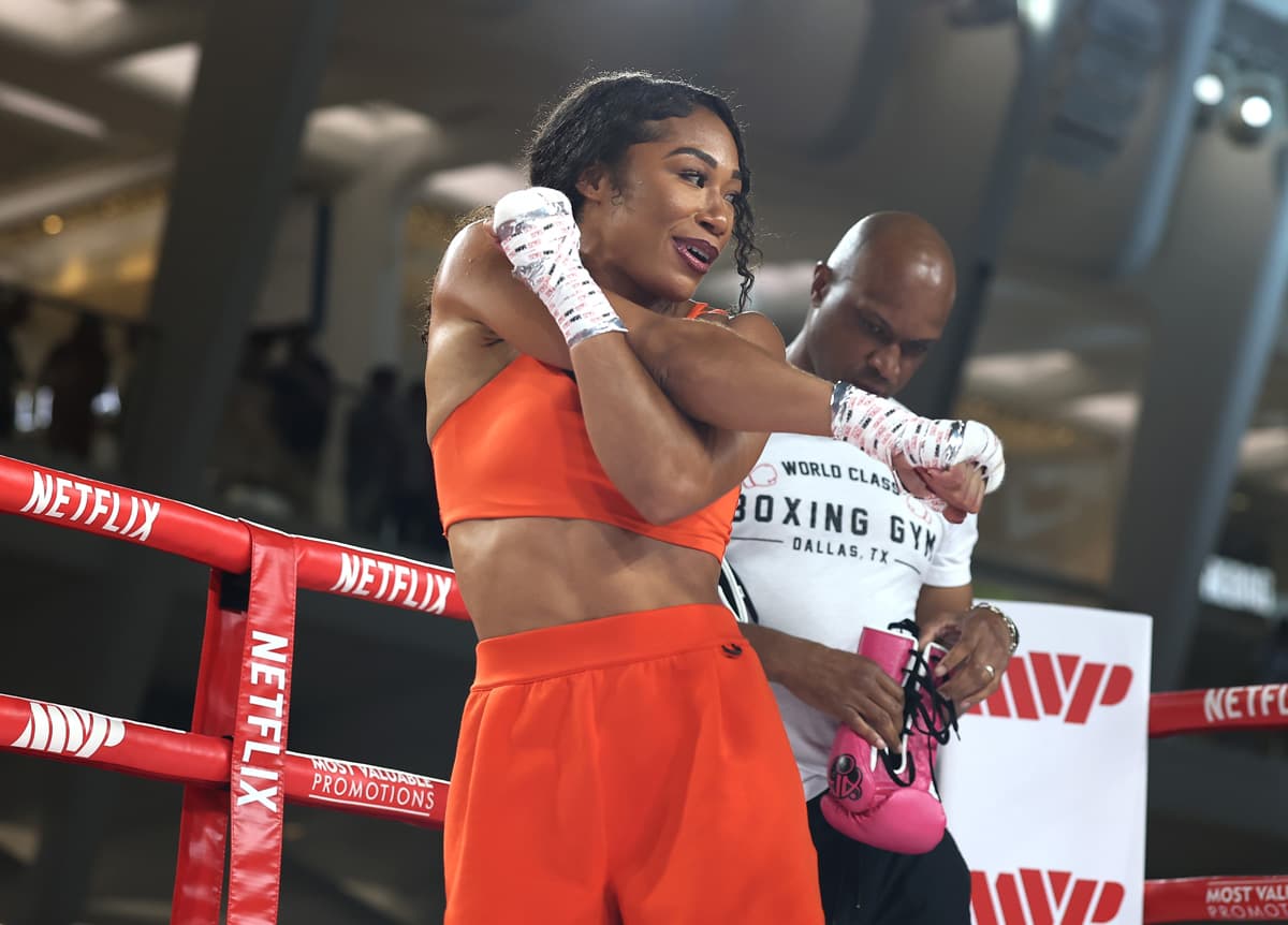 Alycia Baumgardner during an open workout at Oculus World Trade Center in New York