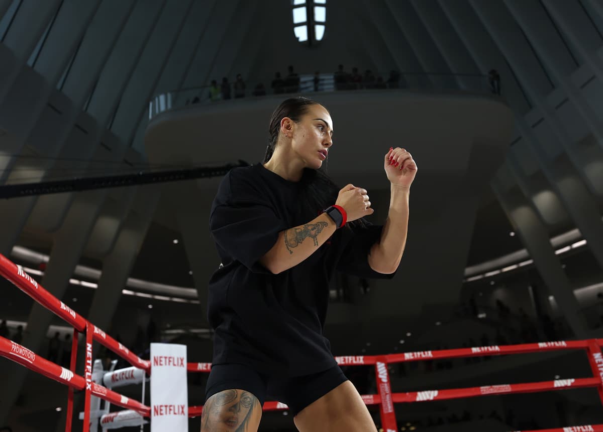 Cherneka Johnson during an open workout at Oculus World Trade Center in New York