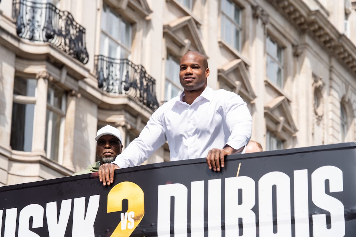 Daniel Dubois during fight week ahead of his rematch against Oleksandr Usyk in London