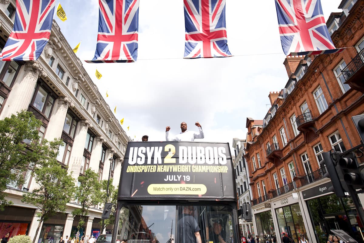 Daniel Dubois during fight week ahead of his rematch against Oleksandr Usyk in London