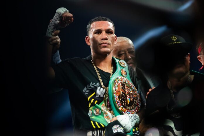 David Benavidez scores victory over Oleksandr Gvozdyk in their boxing bout in Las Vegas