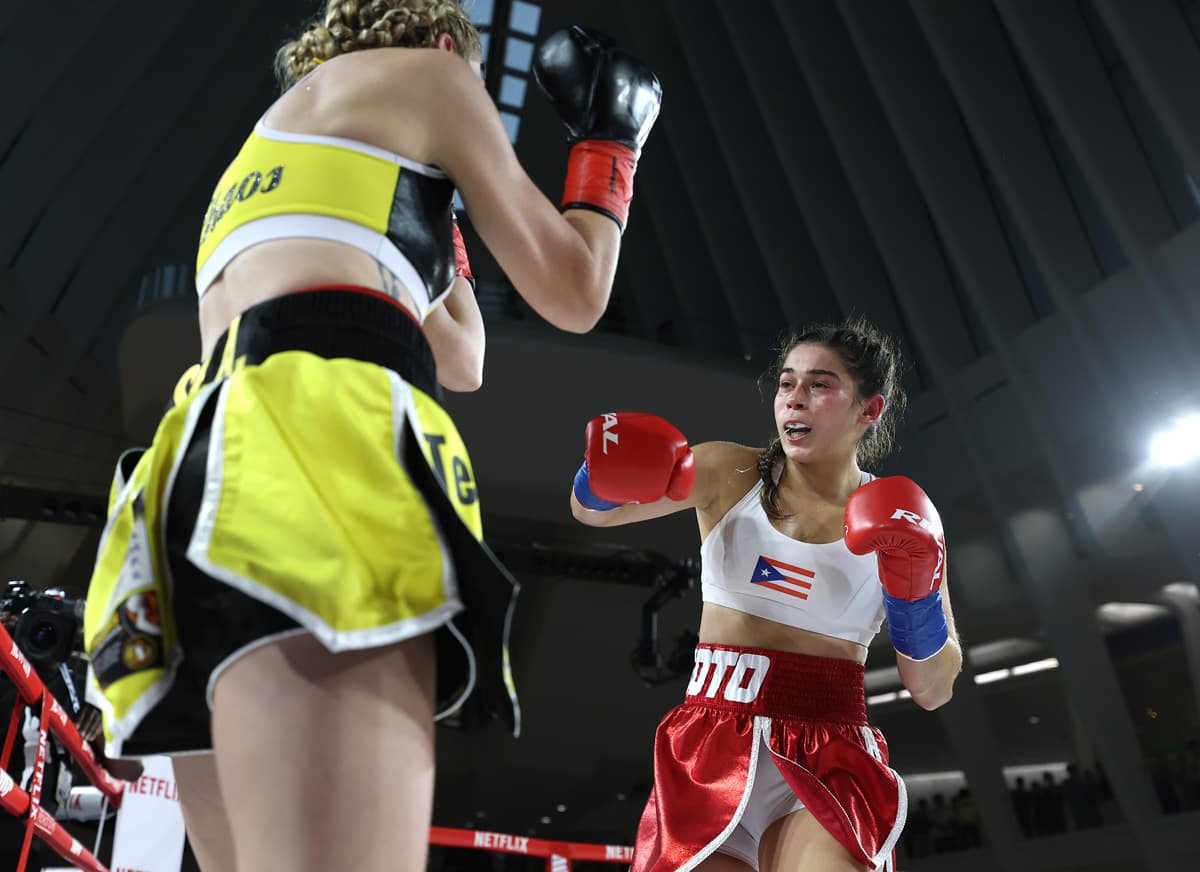 Elise Soto during her bout against Colleen Davis at Oculus World Trade Center in New York