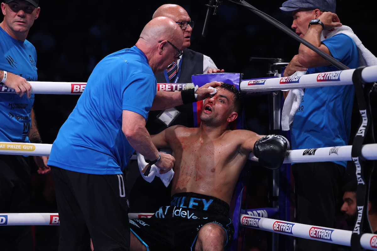 Jack Catterall during his boxing bout against Harlem Eubank in Manchester, England