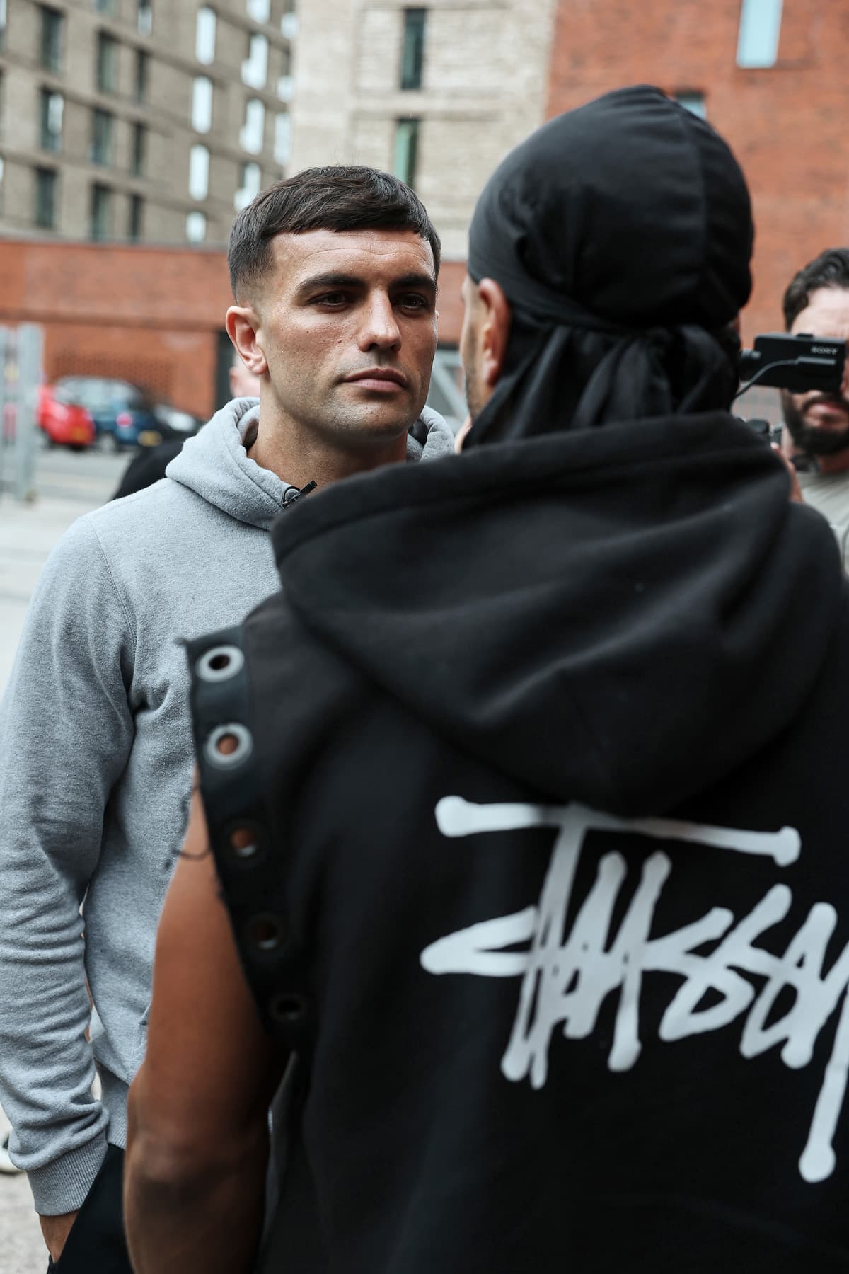 Jack Catterall and Harlem Eubank come face-to-face ahead of their boxing bout in Manchester, England