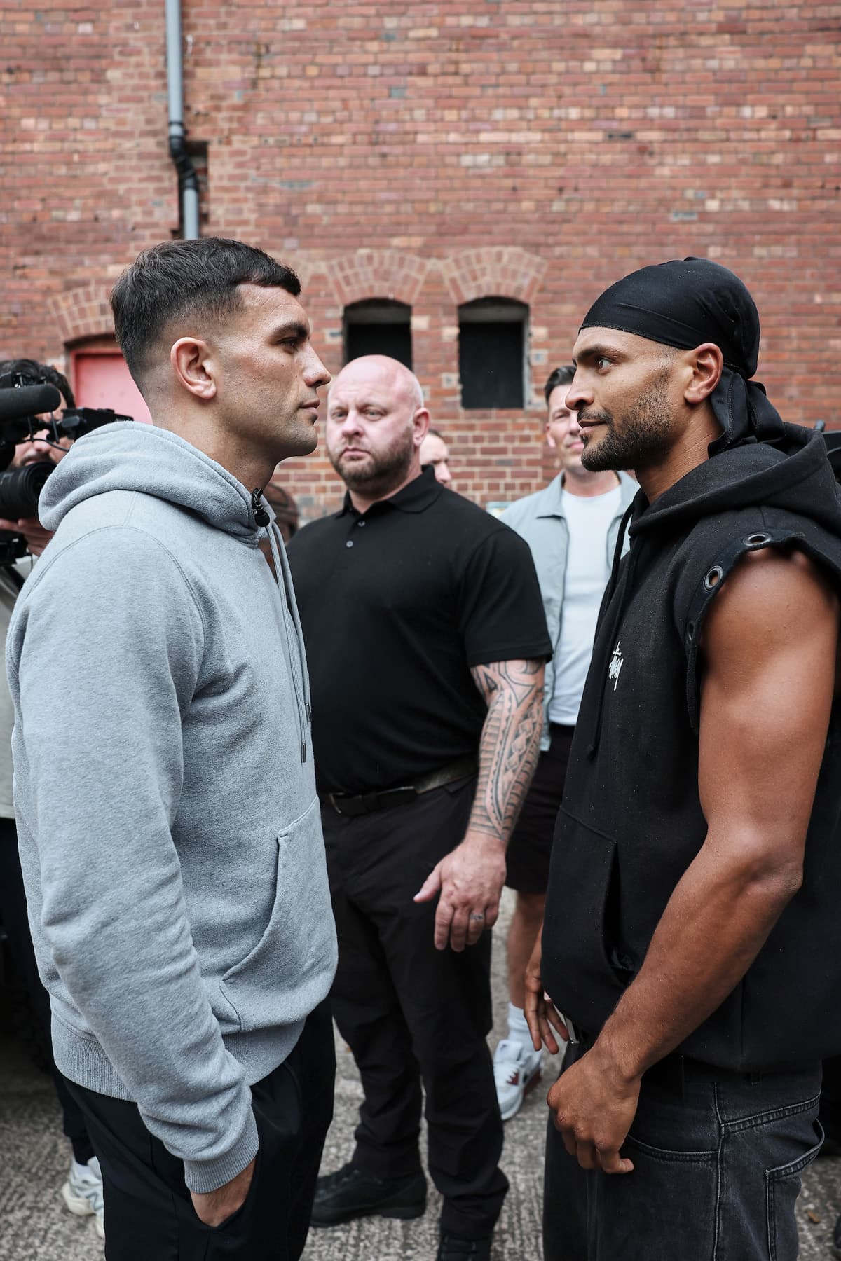 Jack Catterall and Harlem Eubank come face-to-face ahead of their boxing bout in Manchester, England