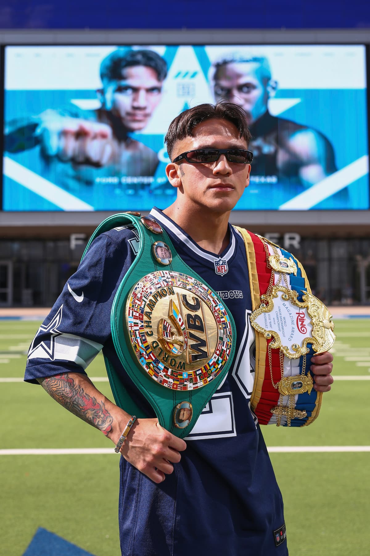 Jesse Rodriguez at Ford Center at The Star in Frisco, Texas ahead of his bout against Phumelele Cafu