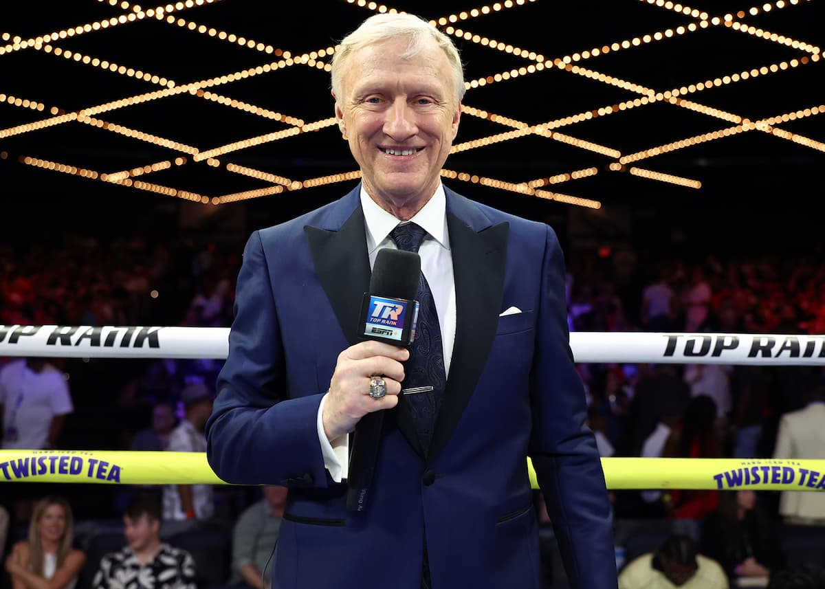 Ring announcer Jimmy Lennon Jr during the Zayas vs Garcia boxing event at The Theater at Madison Square Garden in New York