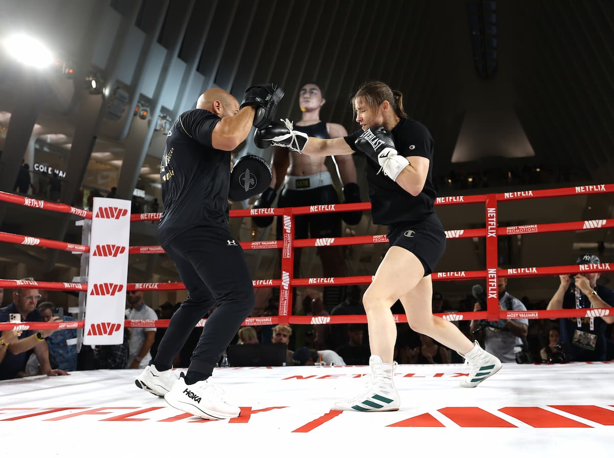 Katie Taylor during an open workout at Oculus World Trade Center in New York