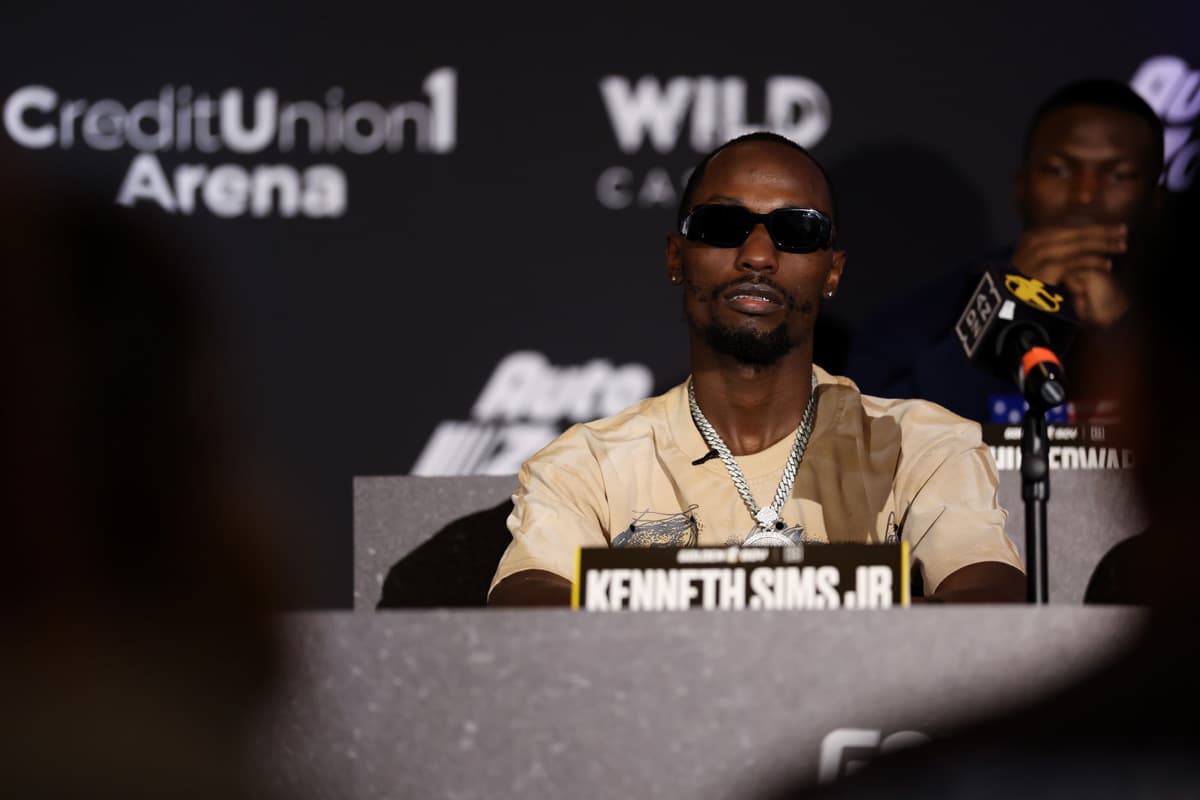 Kenneth Sims Jr. during the press conference ahead of his boxing bout against Oscar Duarte in Chicago