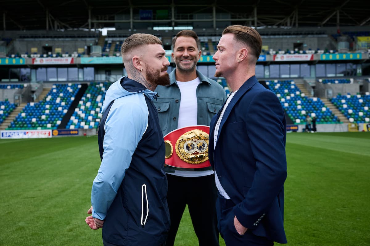 Lewis Crocker and Paddy Donovan face off at Windsor Park in Belfast