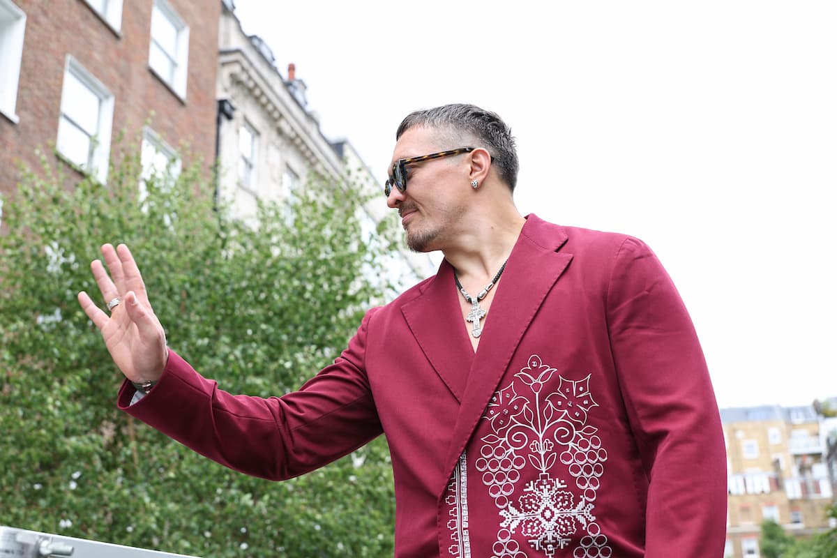 Oleksandr Usyk during fight week ahead of his rematch against Daniel Dubois in London