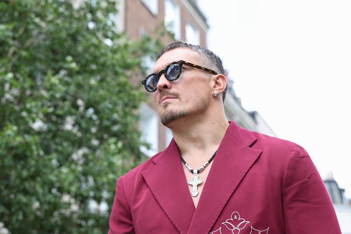 Oleksandr Usyk during fight week ahead of his rematch against Daniel Dubois in London