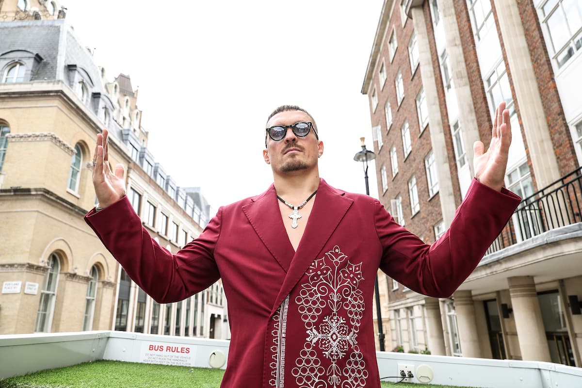 Oleksandr Usyk during fight week ahead of his rematch against Daniel Dubois in London