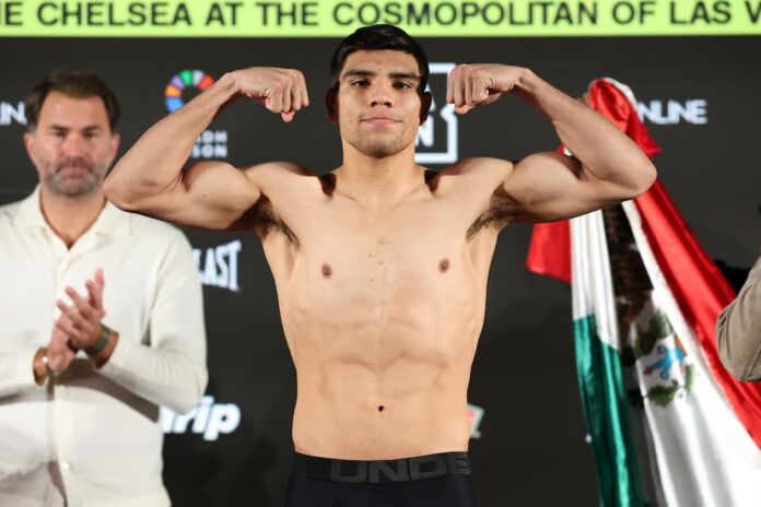 Omar Salcido Gamez at the weigh-in ahead of his boxing bout