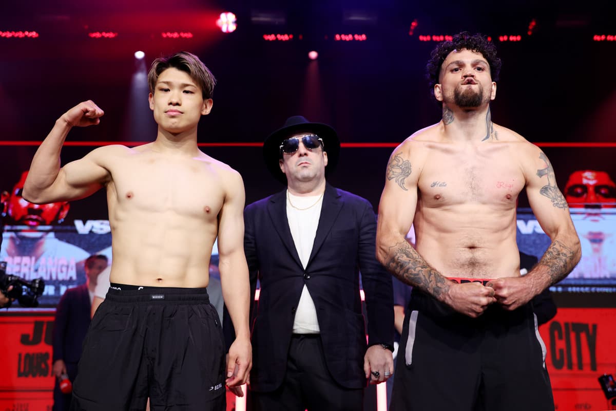 Reito Tsutsumi and Michael Ruiz during the weigh-in in Corona, NY