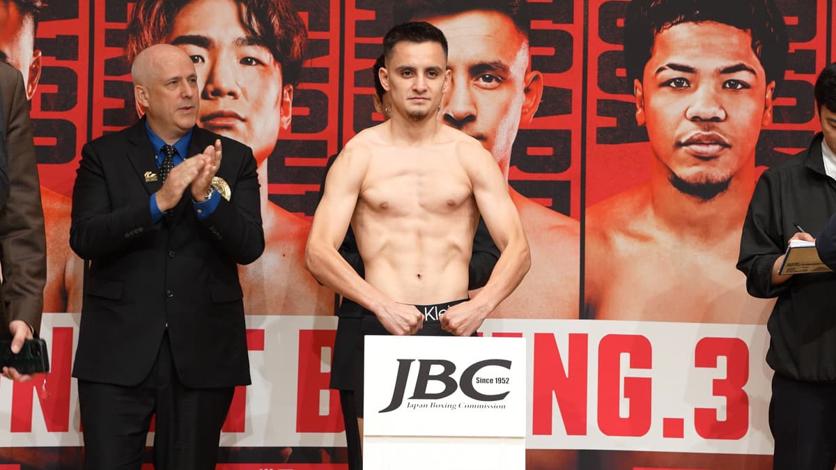 Ricardo Rafael Sandoval during the weigh-in in Yokohama, Japan