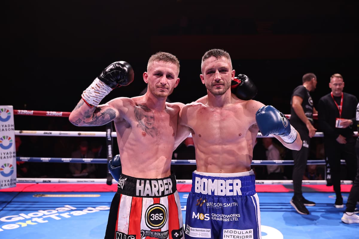 Ryan Garner and Reece Bellotti during their boxing bout at BIC in Bournemouth, England