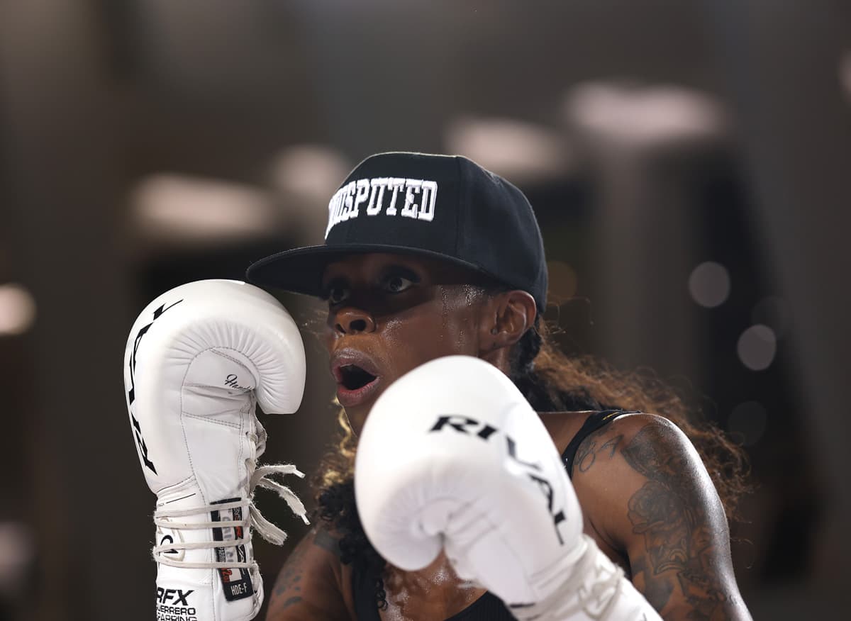 Shurretta Metcalf during an open workout at Oculus World Trade Center in New York