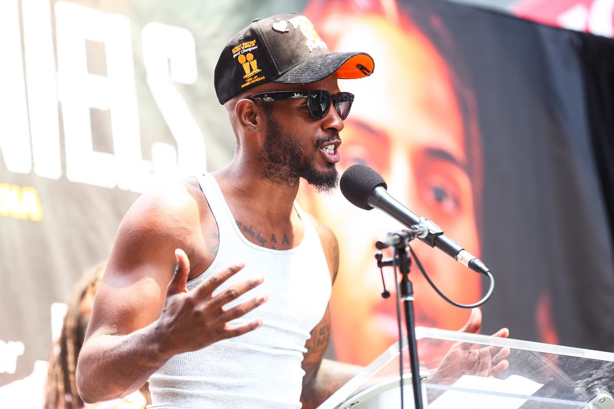 Tony Harrison during the press conference ahead of his bout against Edward Ulloa Diaz