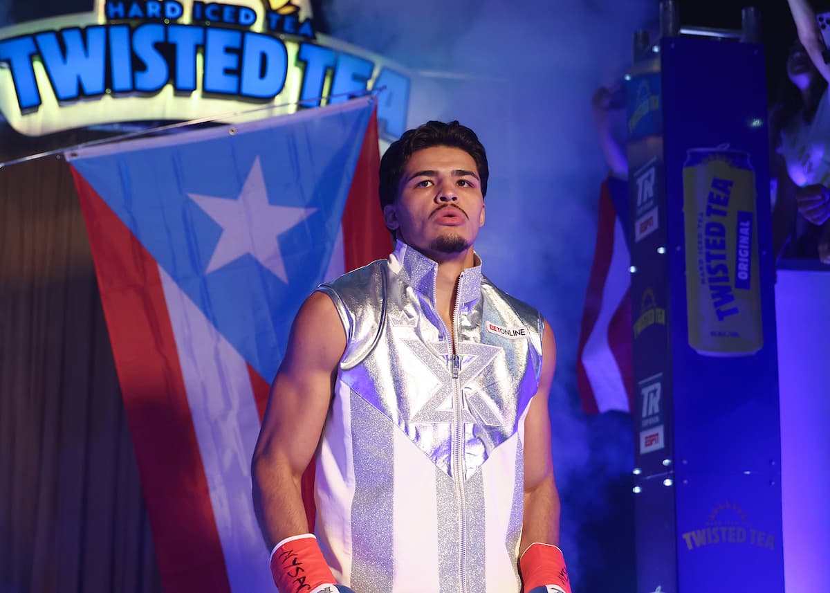 Xander Zayas makes his ring walk at The Theater at Madison Square Garden in New York