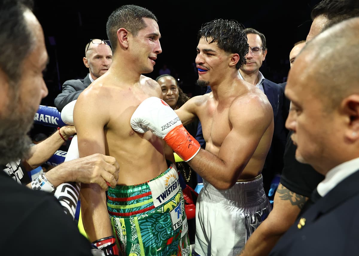 Jorge Garcia Perez and Xander Zayas after their fight at The Theater at Madison Square Garden in New York