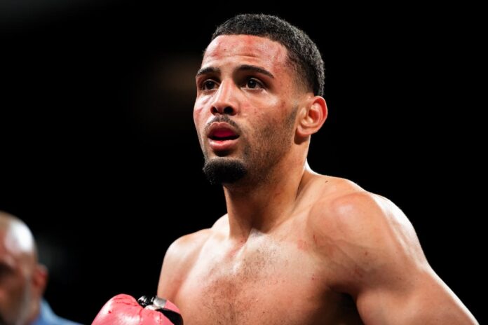 Yoenis Tellez during his boxing bout against Julian Williams