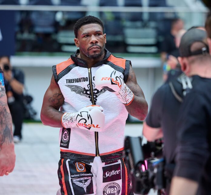 Brandon Glanton making his ring walk before his boxing bout