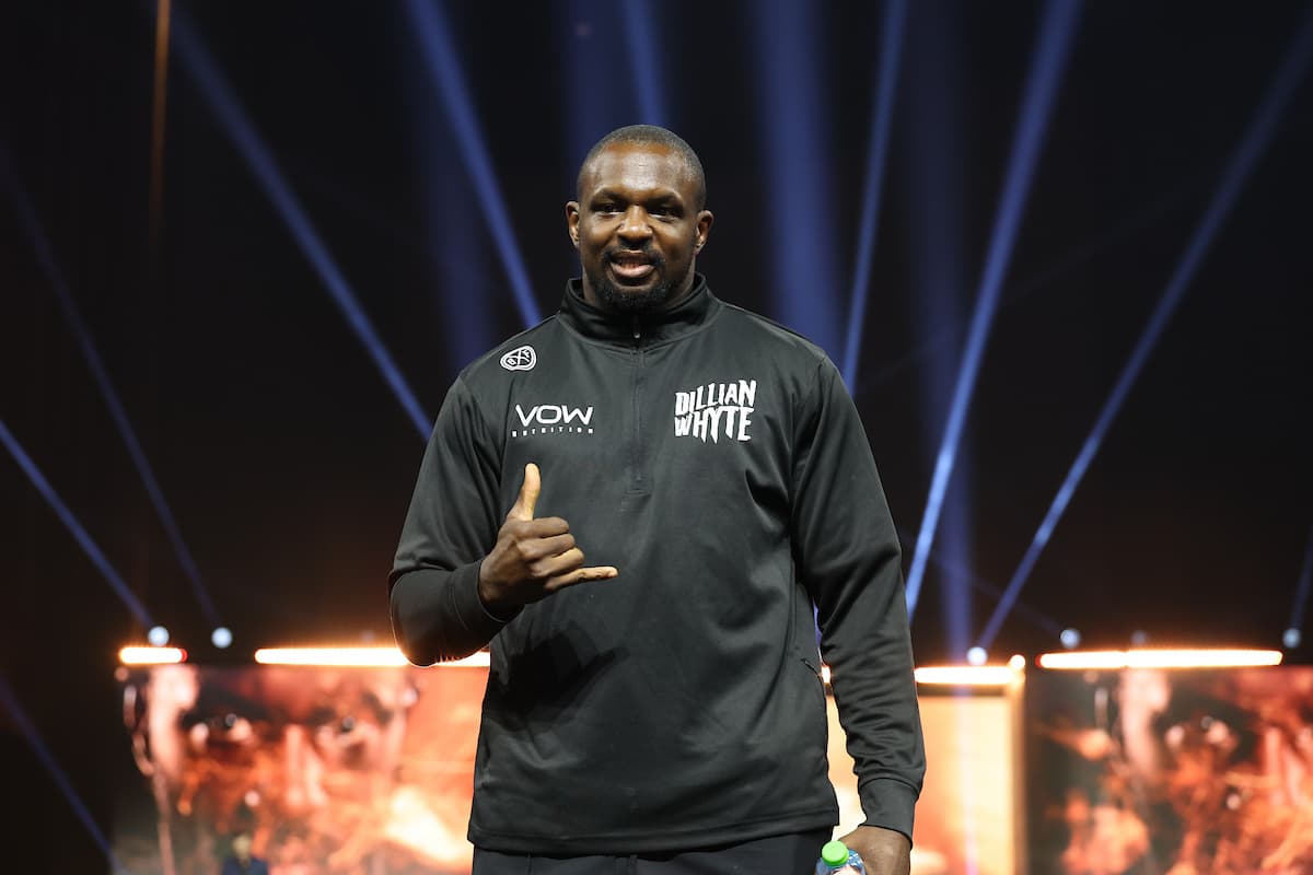 Dillian Whyte during his grand arrival for his boxing bout in Riyadh, Saudi Arabia