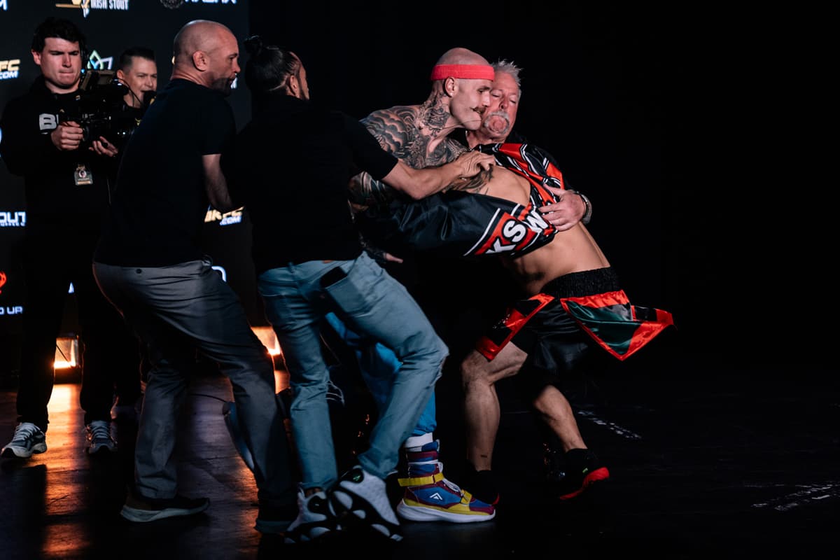 Drew Stuve and Will Santiago during the BKFC Edmonton weigh-in