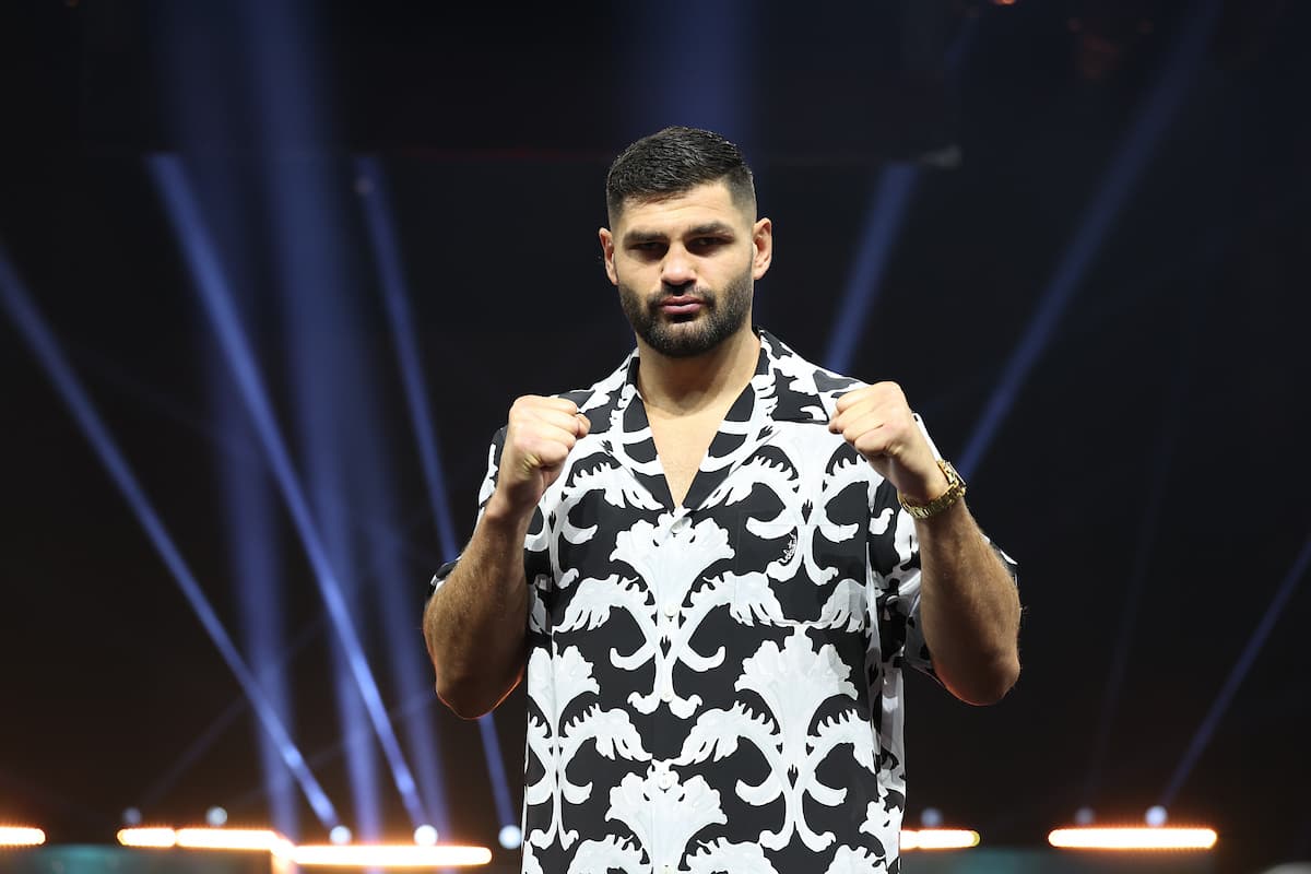 Filip Hrgovic during his grand arrival for his boxing bout in Riyadh, Saudi Arabia