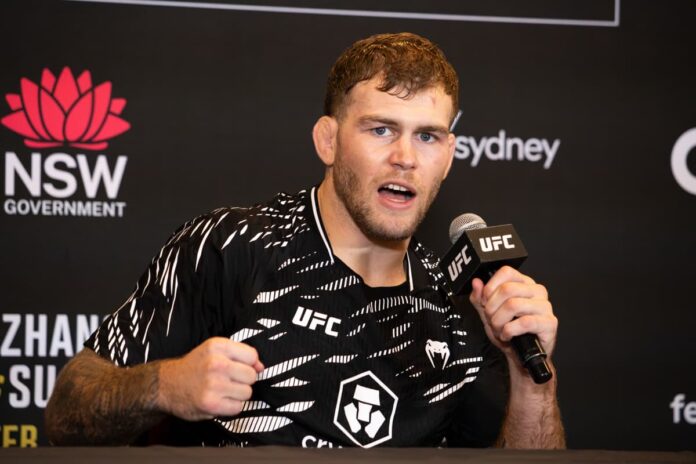 Jake Matthews during the UFC 312 post-fight press conference