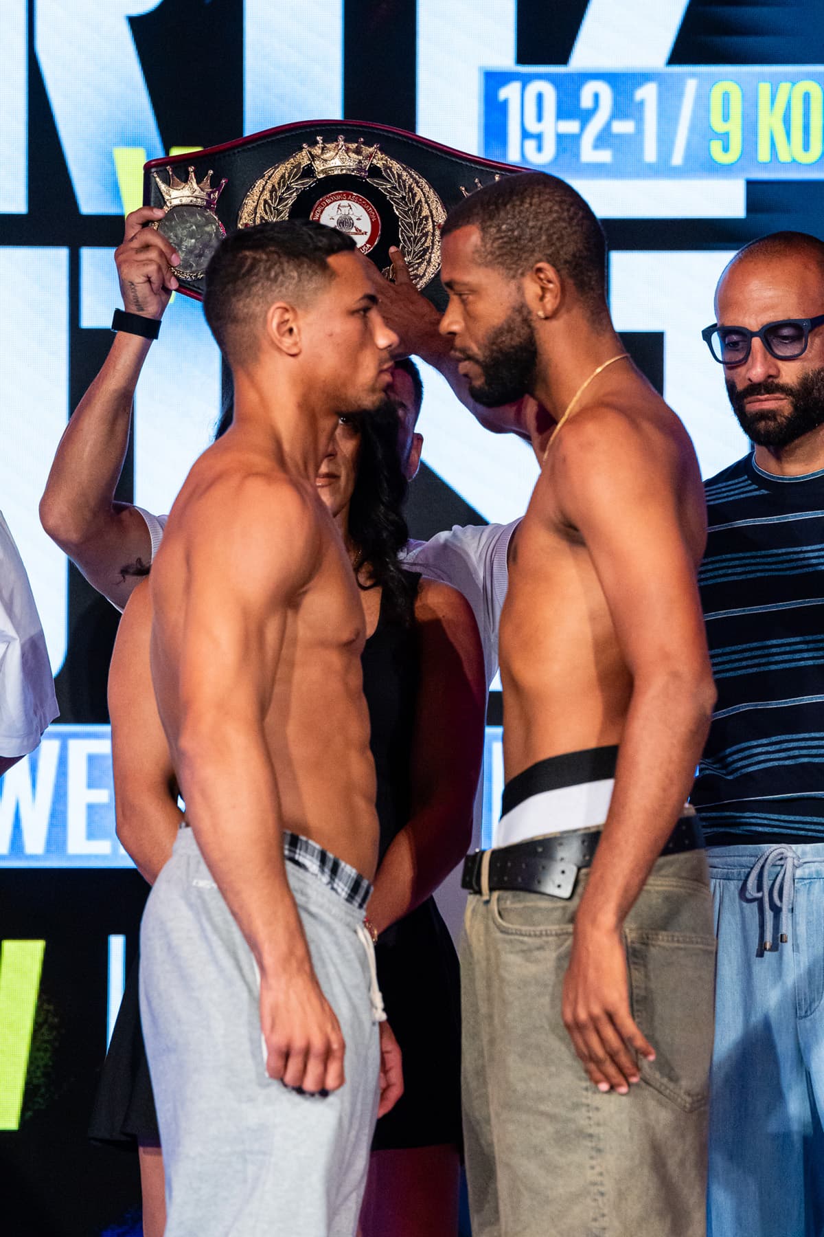 Jamaine Ortiz and Ambiorix Bautista during the weigh-in ahead of their boxing bout at Caribe Royale Orlando