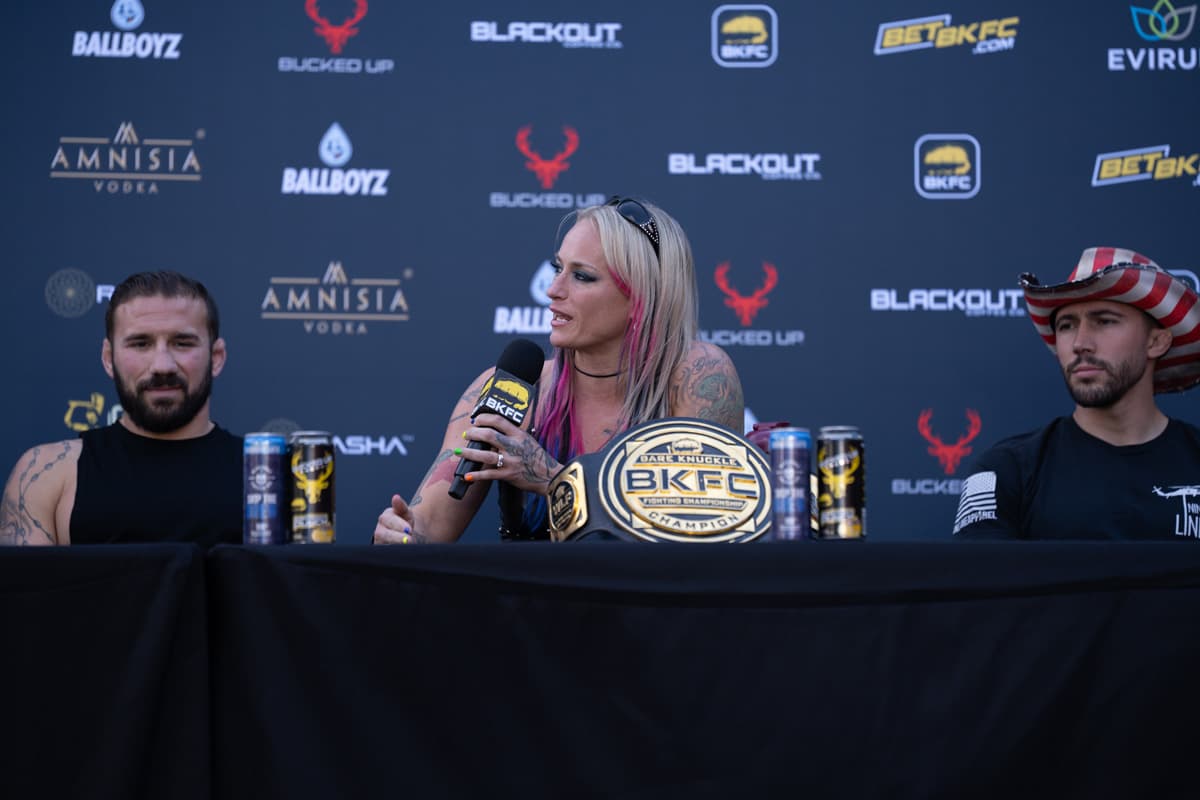 Jessica Borga during the BKFC launch press conference in Newark, NJ