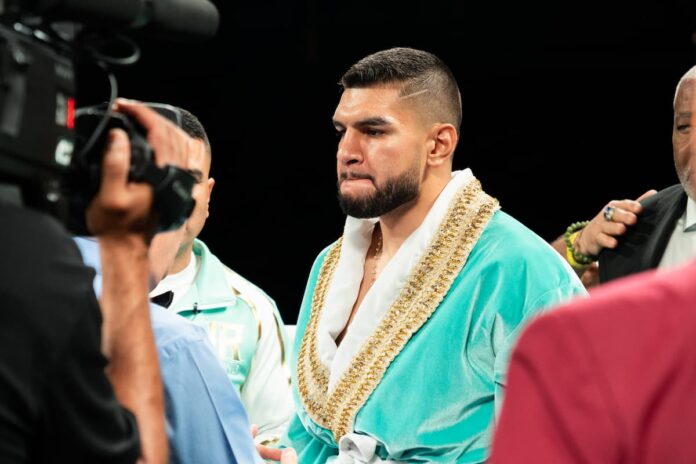 Jesus Ramos during his boxing bout against Guido Emmanuel Schramm in Las Vegas
