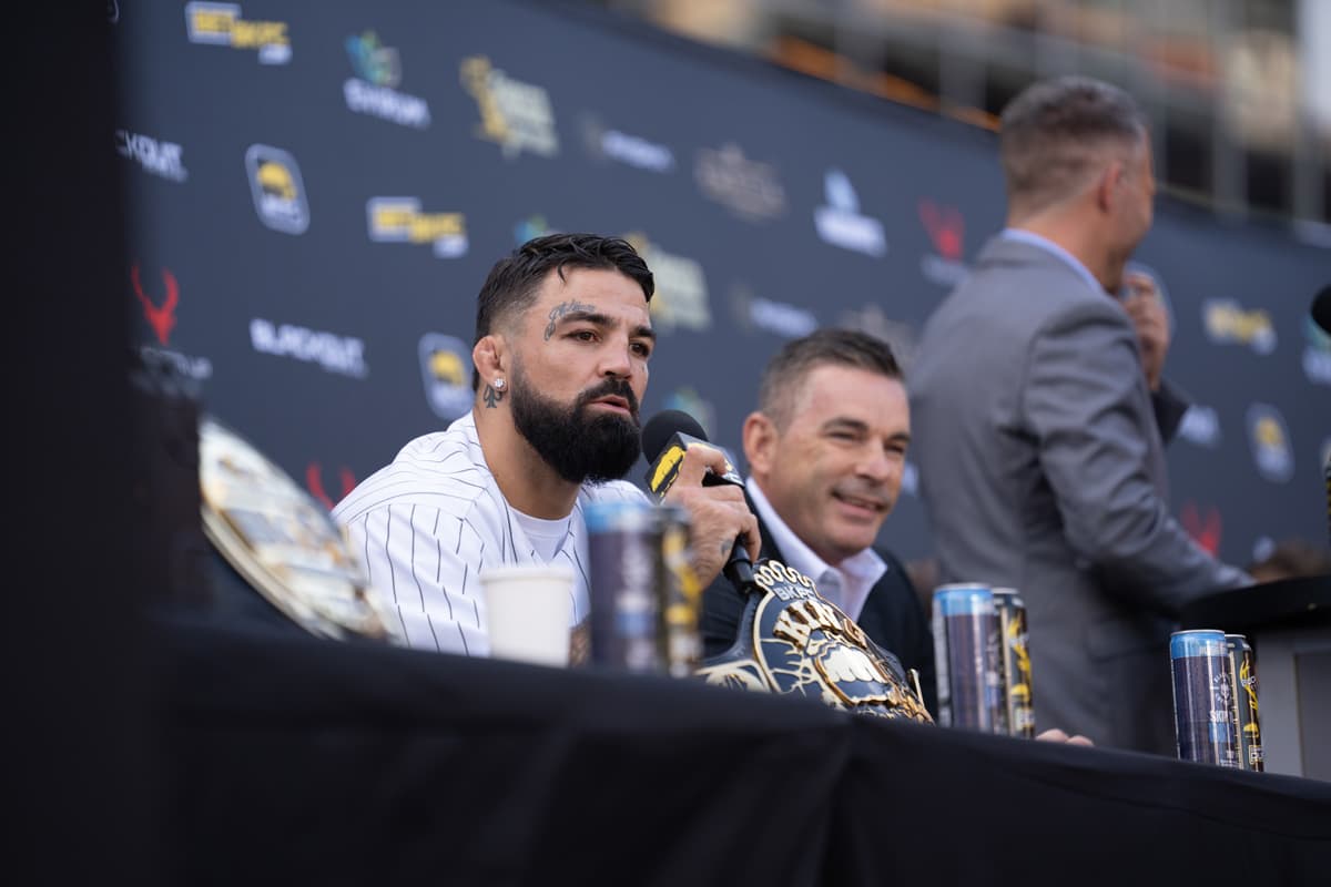 Mike Perry during the BKFC launch press conference in Newark, NJ
