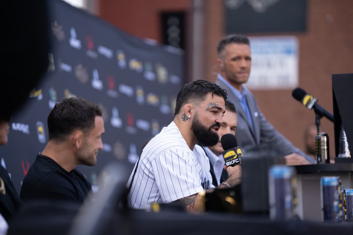 Mike Perry during the BKFC launch press conference in Newark, NJ