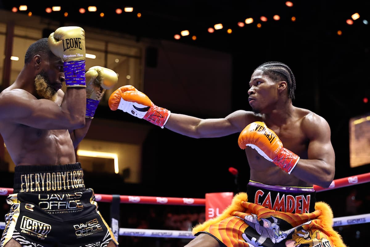 Raymond Ford and Abraham Nova during their boxing bout