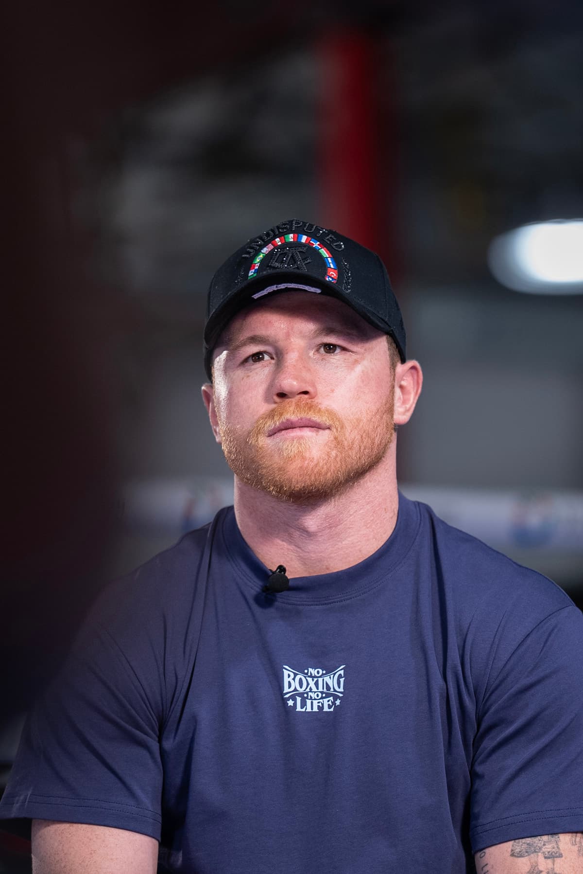 Canelo Alvarez during a media workout at UFC Gym in Reno, NV