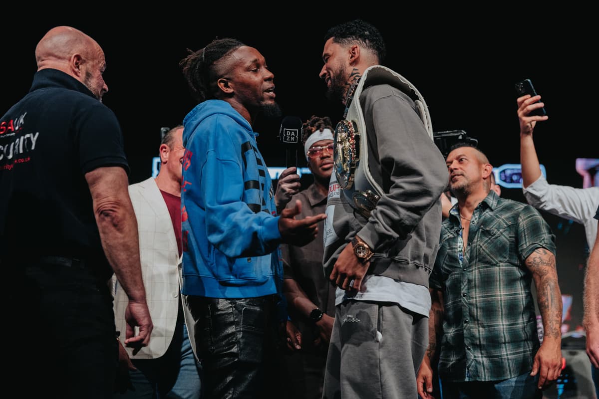Sean Hemphill and Ty Mitchell face off during the Misfits Boxing 22 press conference
