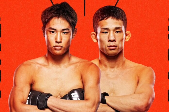 Image featuring the faces of Tatsuro Taira and Hyun Sung Park, promoting their MMA bout at UFC Vegas 108