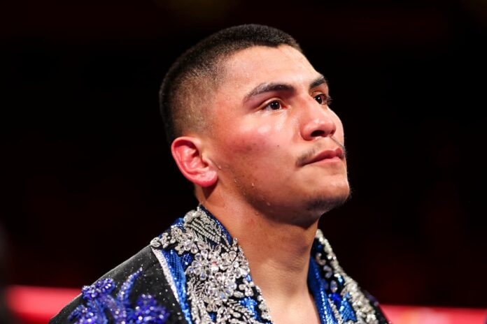 Vergil Ortiz Jr during his boxing bout
