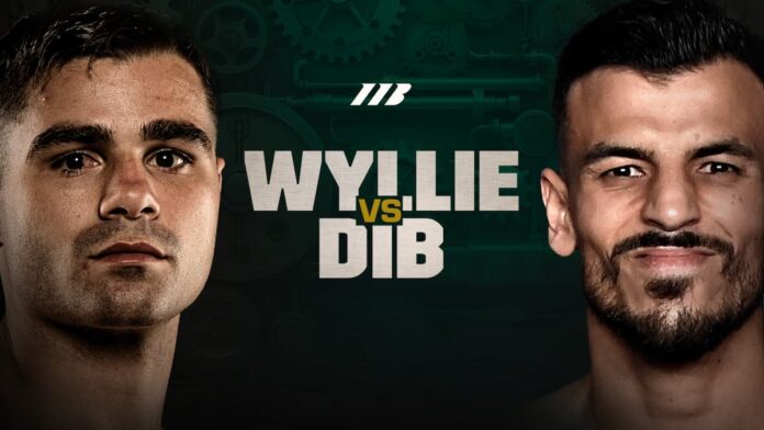 Image features the faces of Jake Wyllie and Youssef Dib promoting their boxing bout in Brisbane, Australia