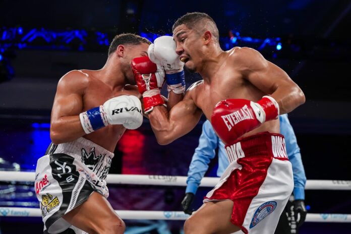 Yankiel Rivera and Angelino Cordova during their boxing bout at Caribe Royale Orlando