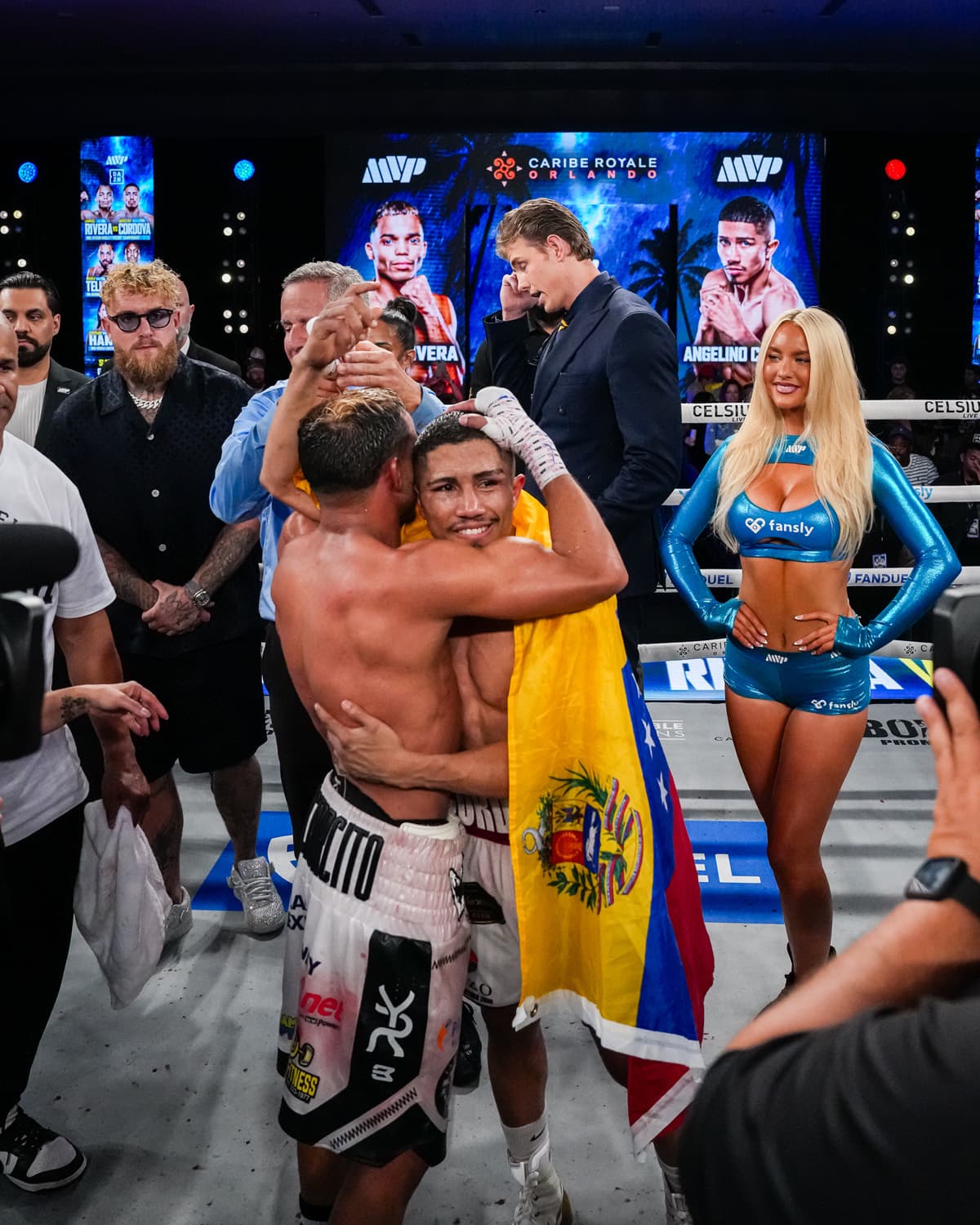 Yankiel Rivera and Angelino Cordova after their boxing bout at Caribe Royale Orlando
