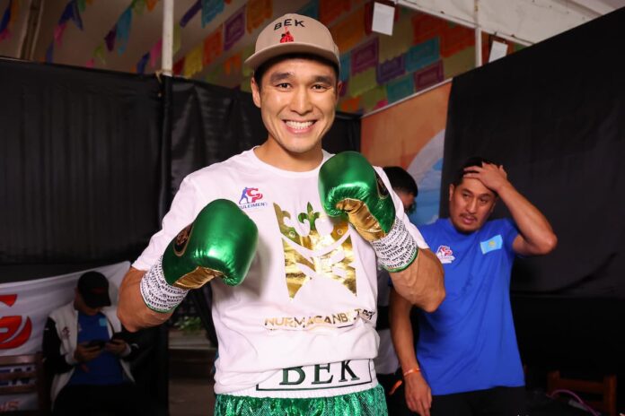 Bek Nurmaganbet ahead of his boxing bout
