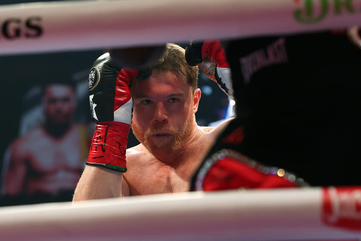 Canelo Alvarez during his boxing bout against Terence Crawford