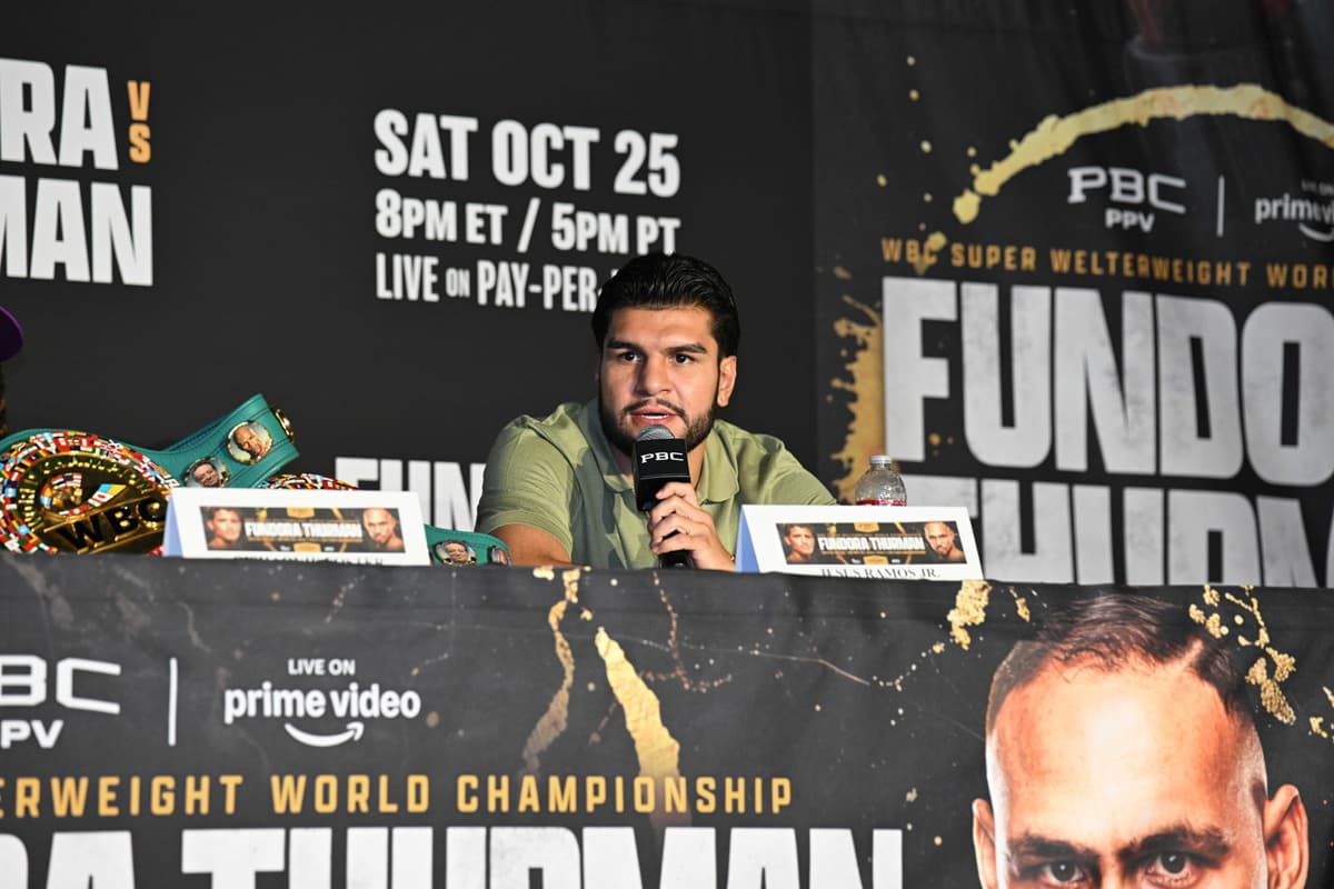 Jesus Ramos Jr speaks during the press conference
