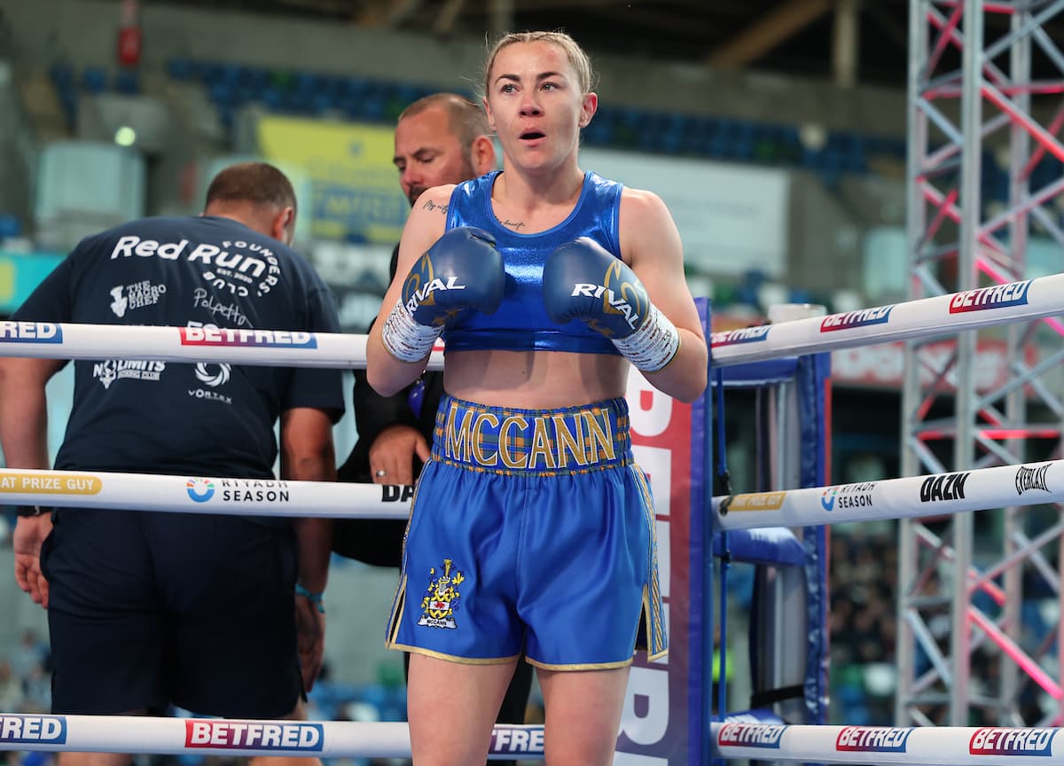 Molly McCann during her pro boxing debut against Kate Radomska